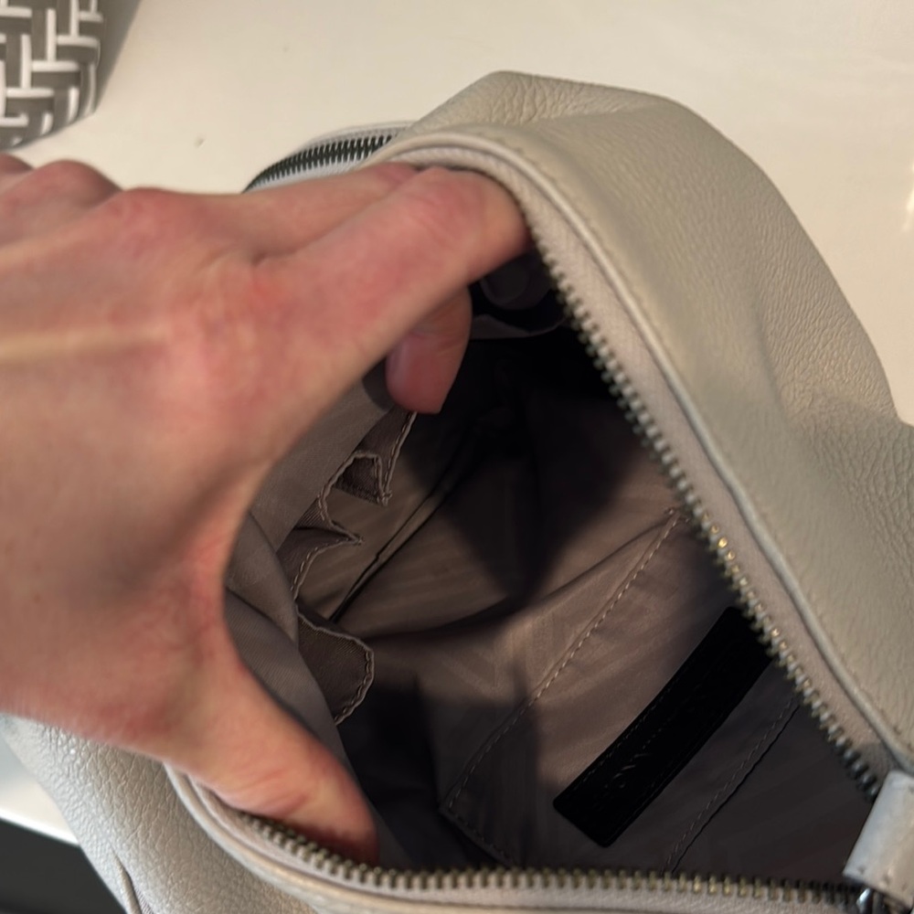 Elegant Gray Leather Backpack - image 4